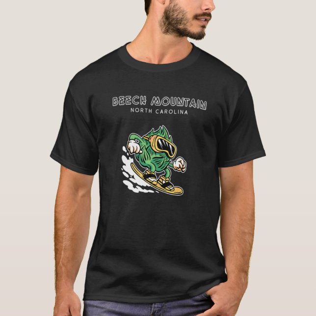 T-shirt Beech Mountain North Carolina - Funny Snowboard (Devant)