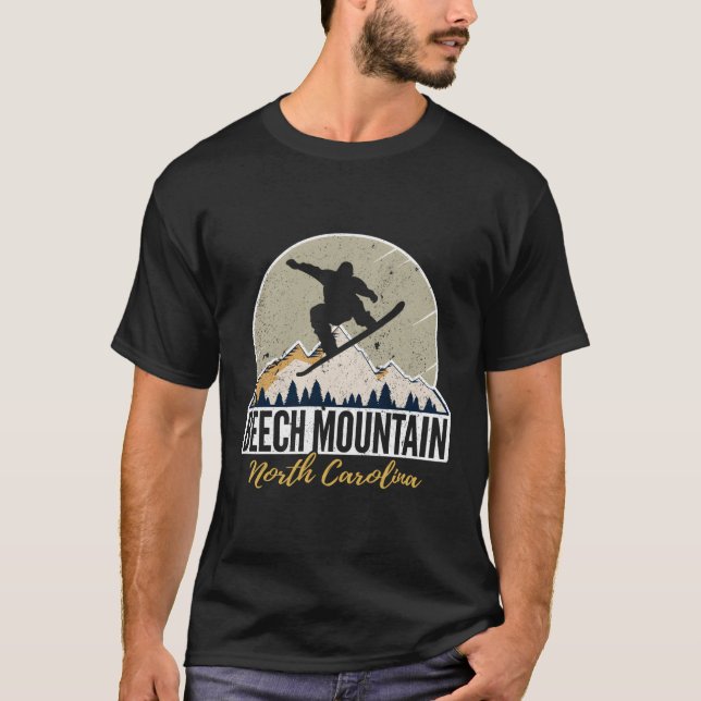 T-shirt Beech Mountain North Carolina Snowboard (Devant)