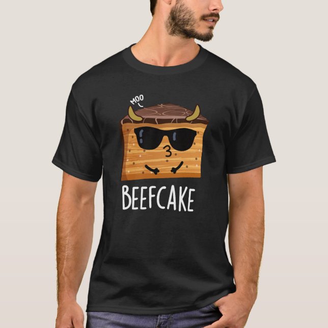 T-shirt Beefcake Funny Cake Pun Dark BG (Devant)