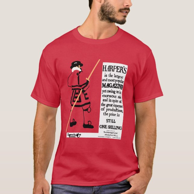 T-shirt Beefeater, magazine du poster vintage Harper (Devant)