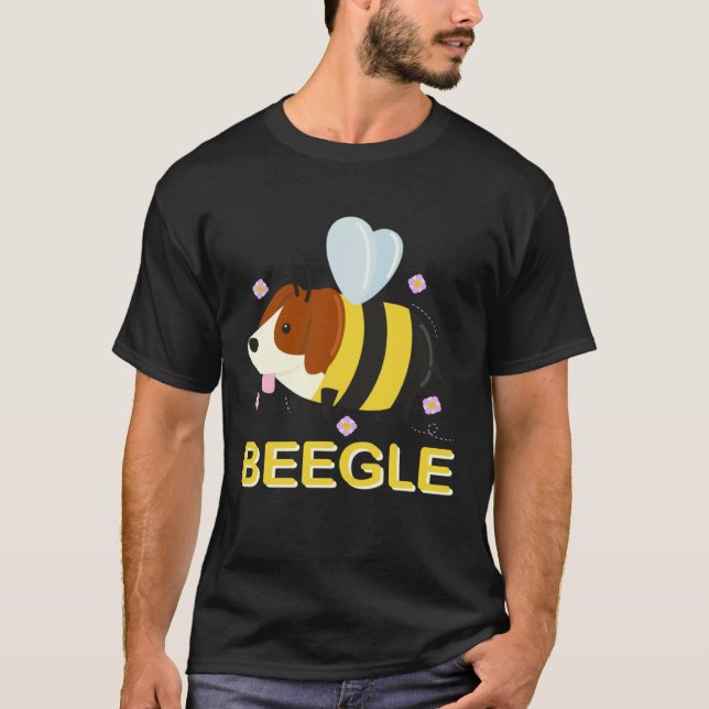 T-shirt Beegle Beagle Bee  Dog Pun Cute (Devant)