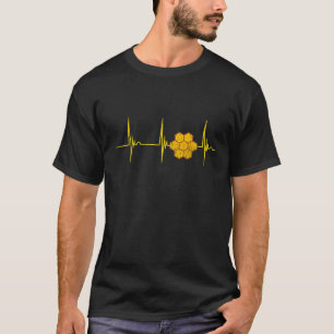 T-shirt Beekeeper Honeycomb Heartbeat Ekg Pulse Honey Bee