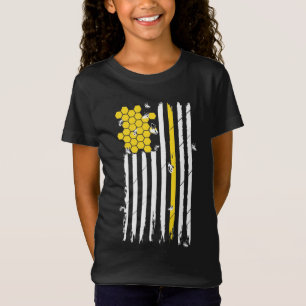 T-Shirt Beekeeper Patriotic American Flag Honeycomb