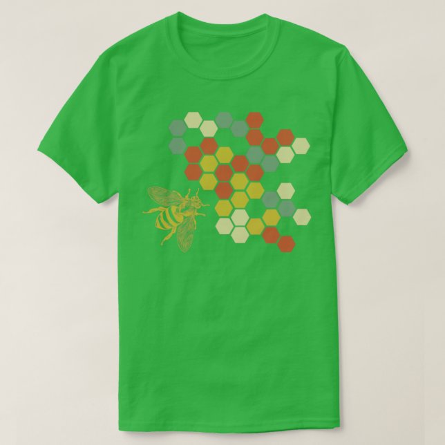 T-shirt Beekeeper Retro Honeycomb (Design devant)