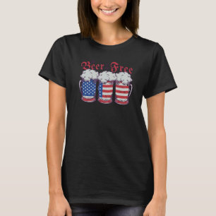 T-shirt Beer American Drapeau 4 juillet Hommes Femmes Amér