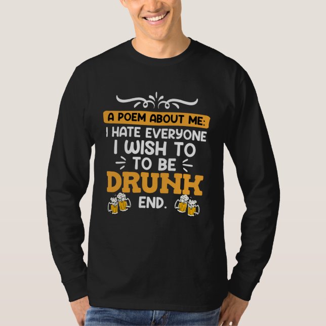 T-shirt Beer  and Book  Poetry Poems Poets Reading Fans (Devant)