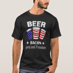T-shirt Beer Freedom Drapeau américain 4 juillet Hommes Fe