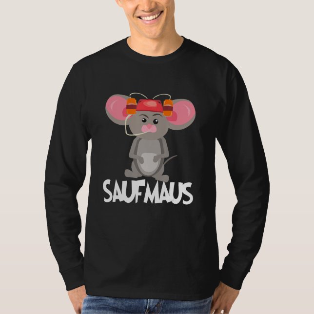 T-shirt beer helmet mouse motif  beer drinker beer drinkin (Devant)