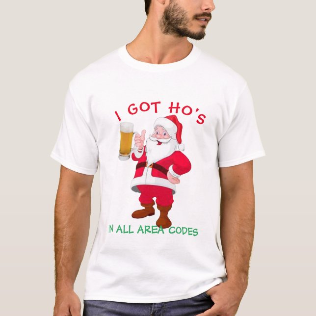 T-shirt Beer Lover Père Noël, Funny Beer Christmas Meme (Devant)