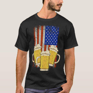 T-shirt Beer Mug American Flag Craft Bière Brewer