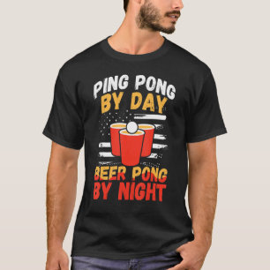 T-shirt Beer Pong By Night Table Tennis