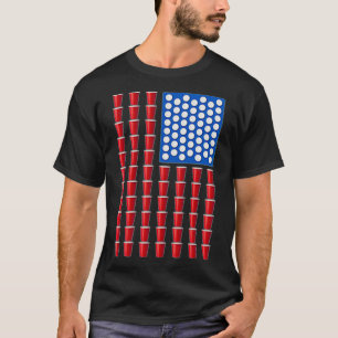 T-shirt Beer Pong Red Solo Cup drapeau américain États-U