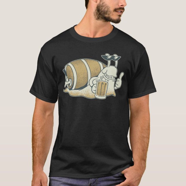 T-shirt Beer snail snail with beer barrel (Devant)