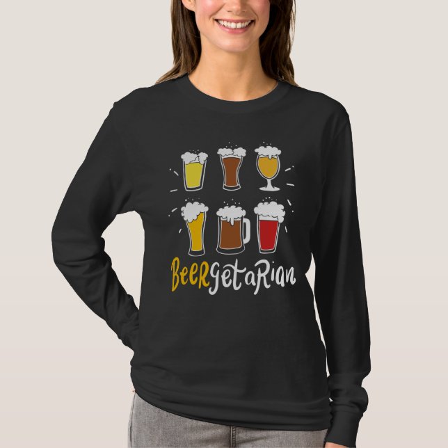 T-shirt Beergetarian Craft Beer Pun Home Brewery Brewer Ho (Devant)