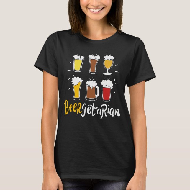 T-shirt Beergetarian Craft Beer Pun Home Brewery Brewer Ho (Devant)