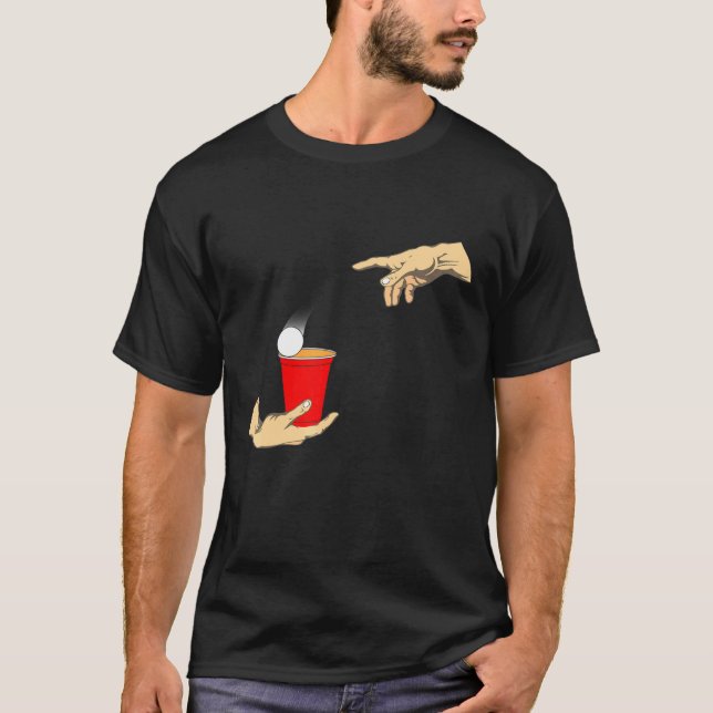 T-shirt Beerpong Création Adam Michelangelos Mains (Devant)
