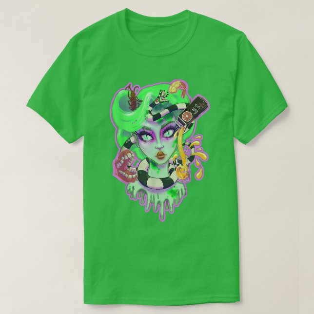 T-shirt Beetle Babe jus Halloween ghost ghoul éffrayant 17 (Design devant)