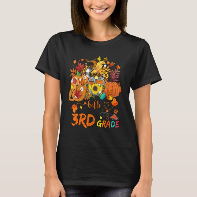 T-shirt Beginning Of Autumn Fall Teacher Sunflower Hello 3 (Devant)