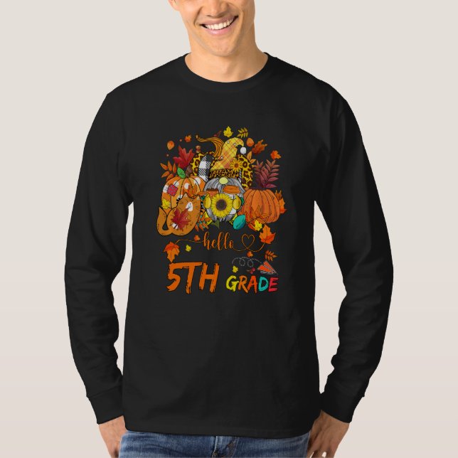 T-shirt Beginning Of Autumn Fall Teacher Sunflower Hello 5 (Devant)