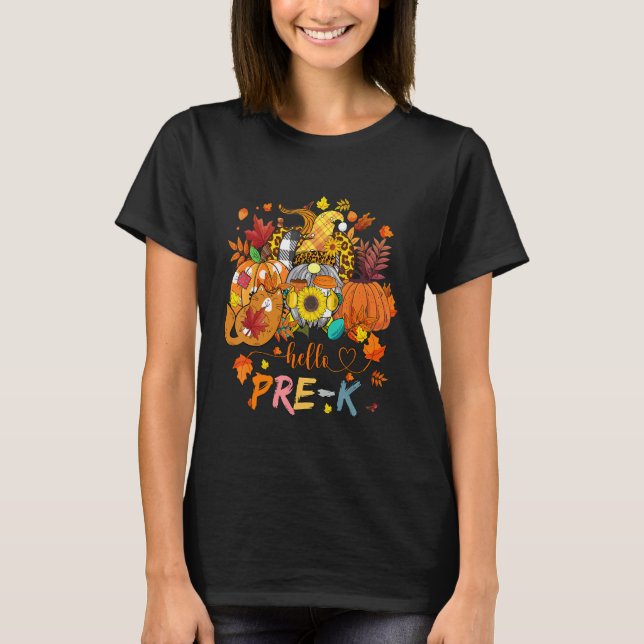 T-shirt Beginning Of Autumn Fall Teacher Sunflower Hello P (Devant)