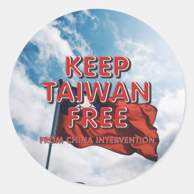 T-SHIRT Behielt Taiwan frei Runder Aufkleber (Vorderseite)