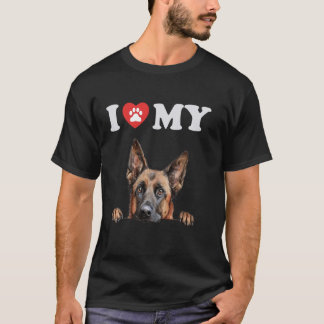 T-shirt Belge Malinois I Heart My Dog Funny Dog Lover