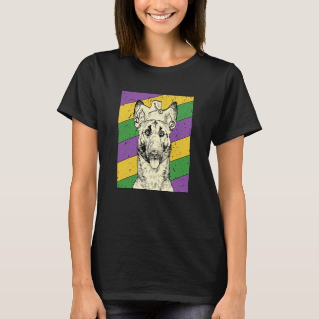 T-shirt Belgian Malinois Jester Mardi Gras Dog Mom or Dad (Devant)