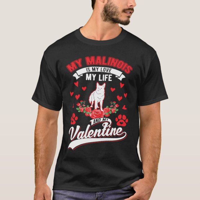 T-shirt Belgian Malinois Valentine's Day Meleche Herder Ma (Devant)