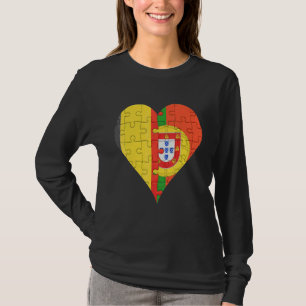 T-shirt Belgian Portuguese Flag Heart