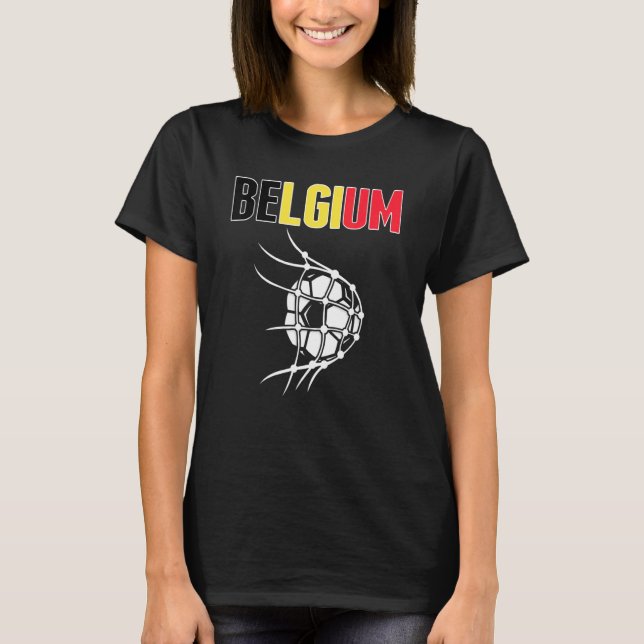 T-shirt Belgique Bal De Football En Net Soutien Footba Bel (Devant)