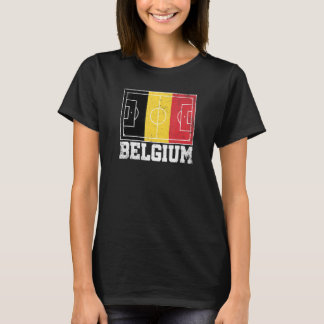 T-shirt Belgique Champ de football Pays Drapeau Belge Prid