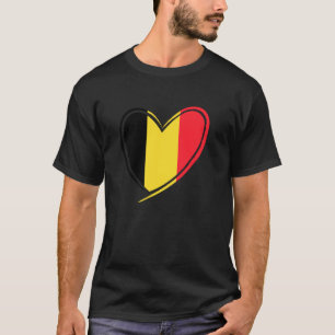 T-shirt Belgique Coeur Drapeau Belge Patriotique Hommes Fe