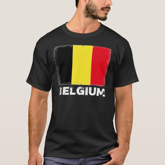 T-shirt Belgique Drapeau Soutien Belges Femmes Hommes (Devant)