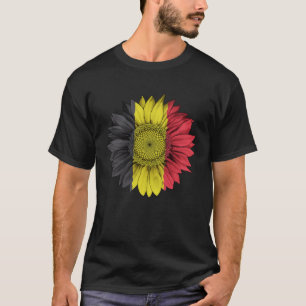 T-shirt Belgique Drapeau Tournesol Belge Racines Fière Pat