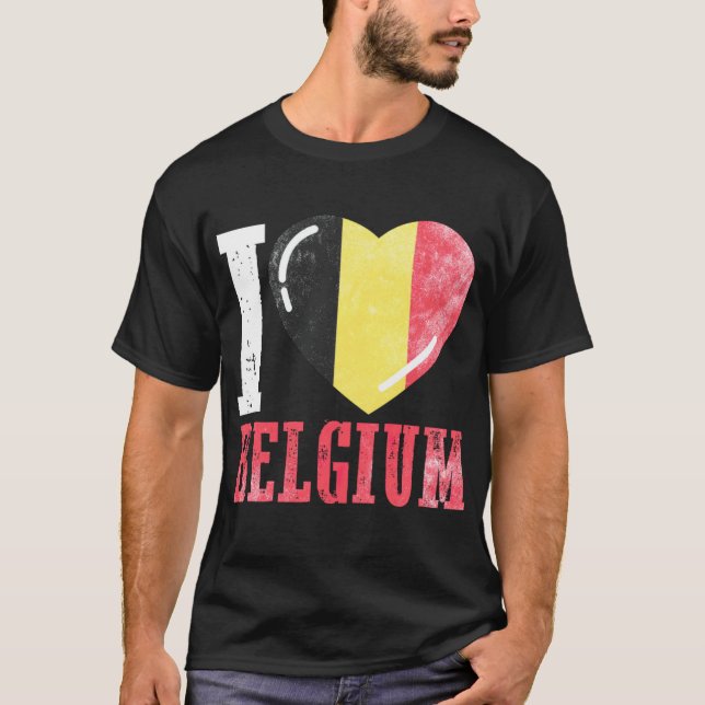 T-shirt Belgique J'aime Belgique (Devant)