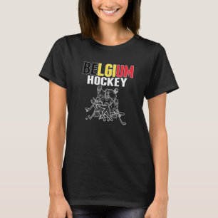 T-shirt Belgique Ventilateurs De Hockey Sur Glace Fier Équ