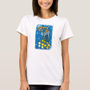 T-shirt Bélier dans le ciel nocturne avec étoiles
