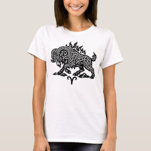T-shirt Bélier Fire‑Ram – Encre Hantée Celtique Zodiaque