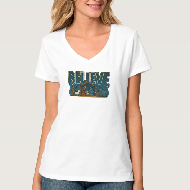 T-shirt Believe Nativity (Devant)