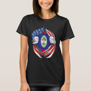 T-shirt Bélize Drapeau Américain Fier De Mon Patrimoine Bé