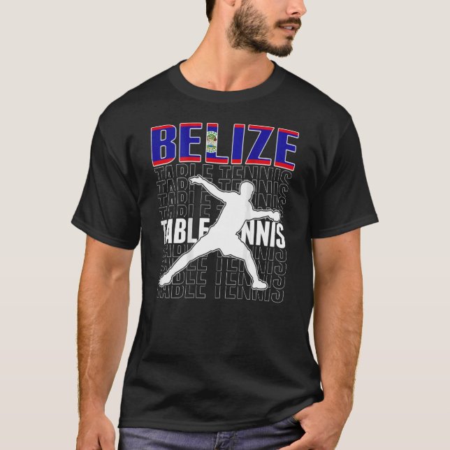 T-shirt Belize Ping Pong Belizé Table Tennis Team Suppo (Devant)