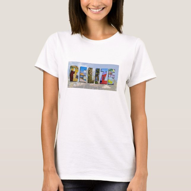 T-shirt Belize Tropical Beach Blue Ocean Travel Photos (Devant)