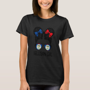 T-shirt Belizean Girl Messy Cheveux Belize Pride Patriotiq
