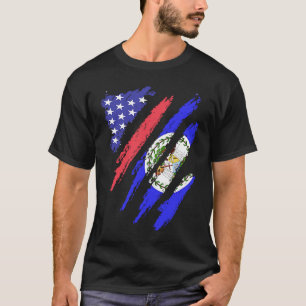 T-shirt Bélizienne Patriot Américain Cultivé Coeur Drapeau