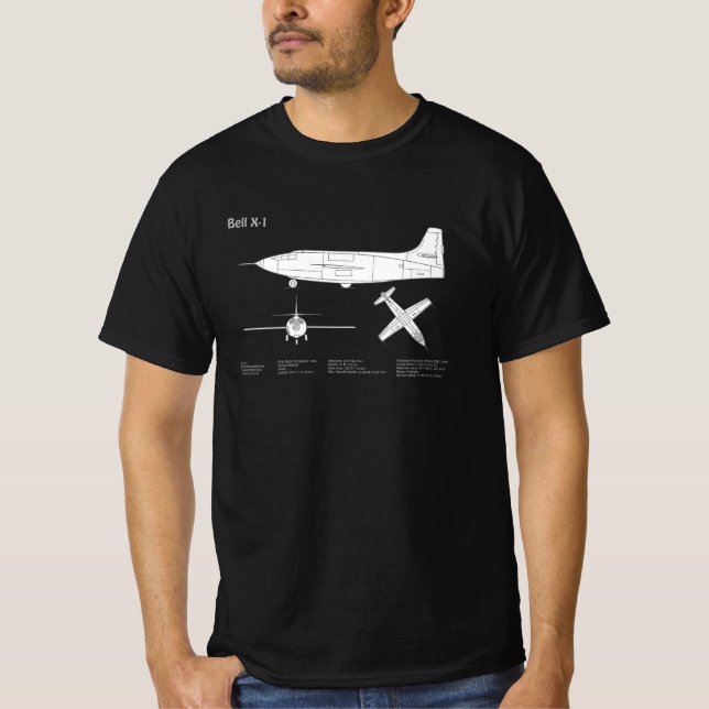 T-shirt Bell X-1 - Plans de plan d'avion ABD (Devant)
