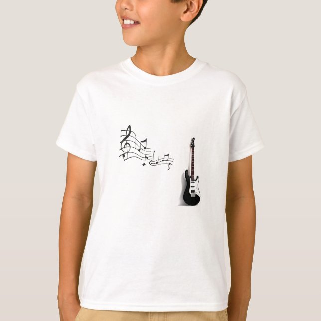 T-shirt Bella+Canvas Crew, Je jaunis Néon Guitare (Devant)