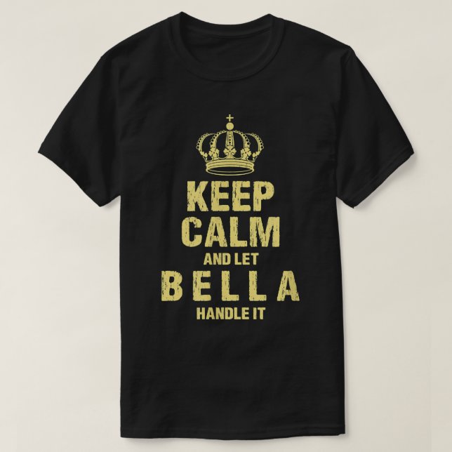 T-shirt Bella Conserver le calme Nom personnalisé Amis Sur (Design devant)