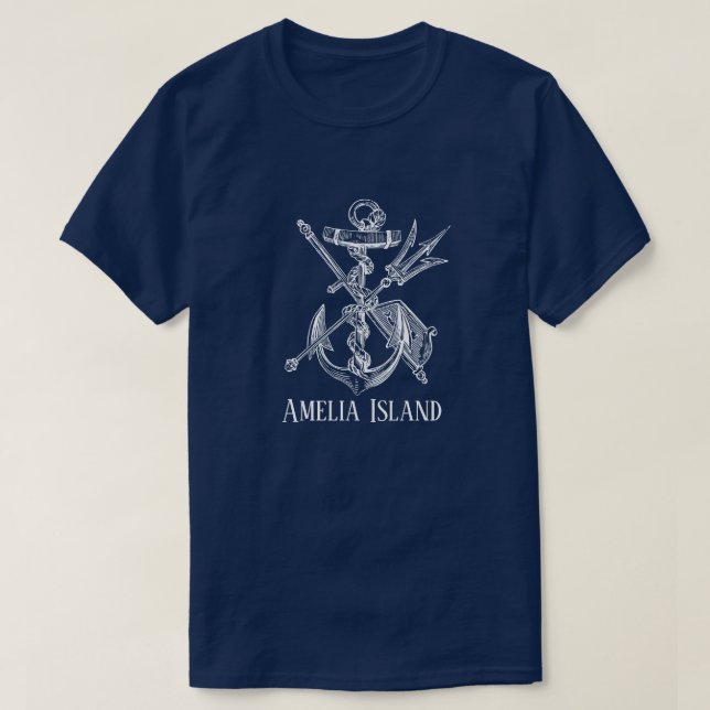 T-shirt Belle Amelia Island Floride Ancre (Design devant)