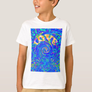 T-shirt Belle Amour Bleu Bleu Imprimer Art vectoriel Flash