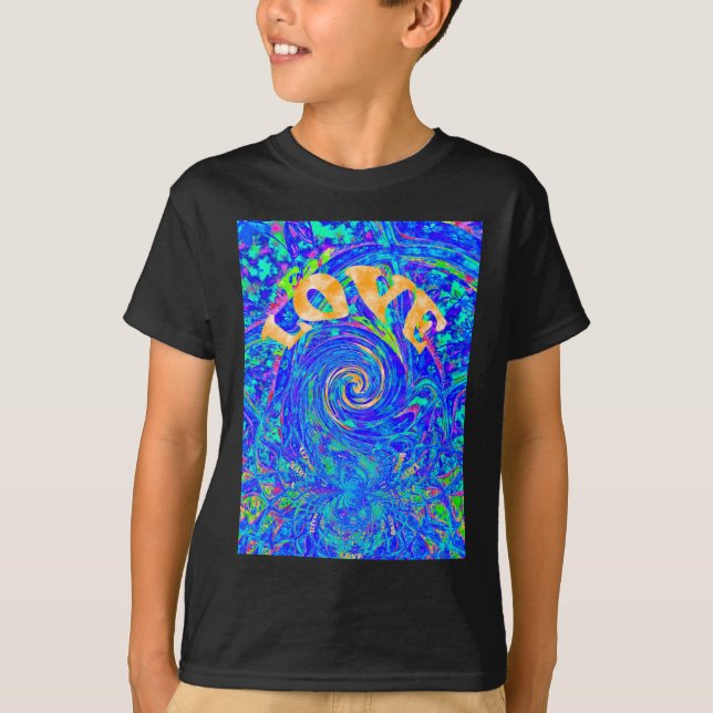 T-shirt Belle Amour Bleu Bleu Imprimer Art vectoriel Flash (Devant)